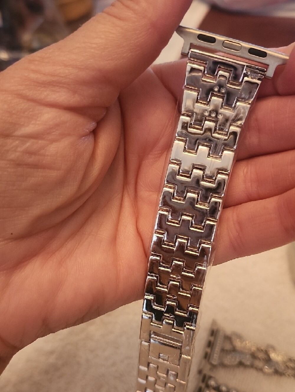 Silver Rhinestone Apple Watch Band Set - Picture 4 of 15